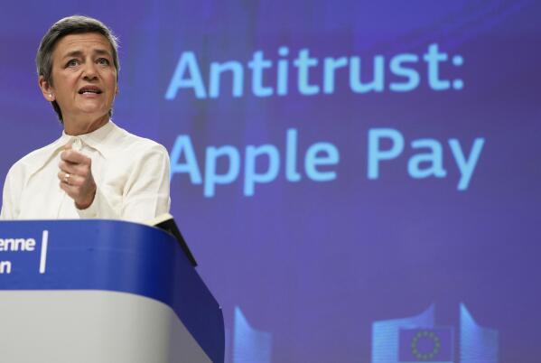 European Union moves forward in antitrust case against Apple | AP News